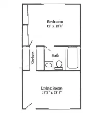 1B 1B Small H64 floor plan